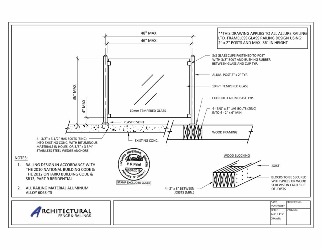 Aluminum Glass Railings Downloads AF-7